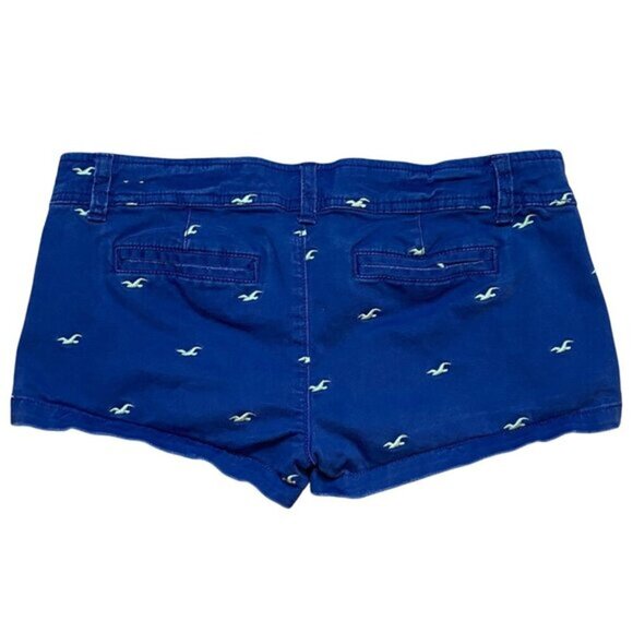 Y2K Hollister Stretch Navy Blue Shorts Size 5 With‎ Embroidered Logo Design - Picture 2 of 6